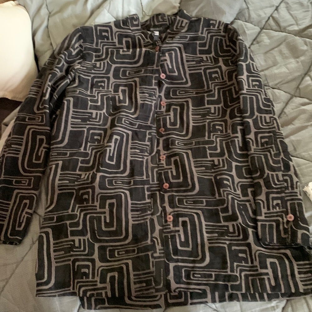 Sheer black beautiful dress blouse Multiples brand